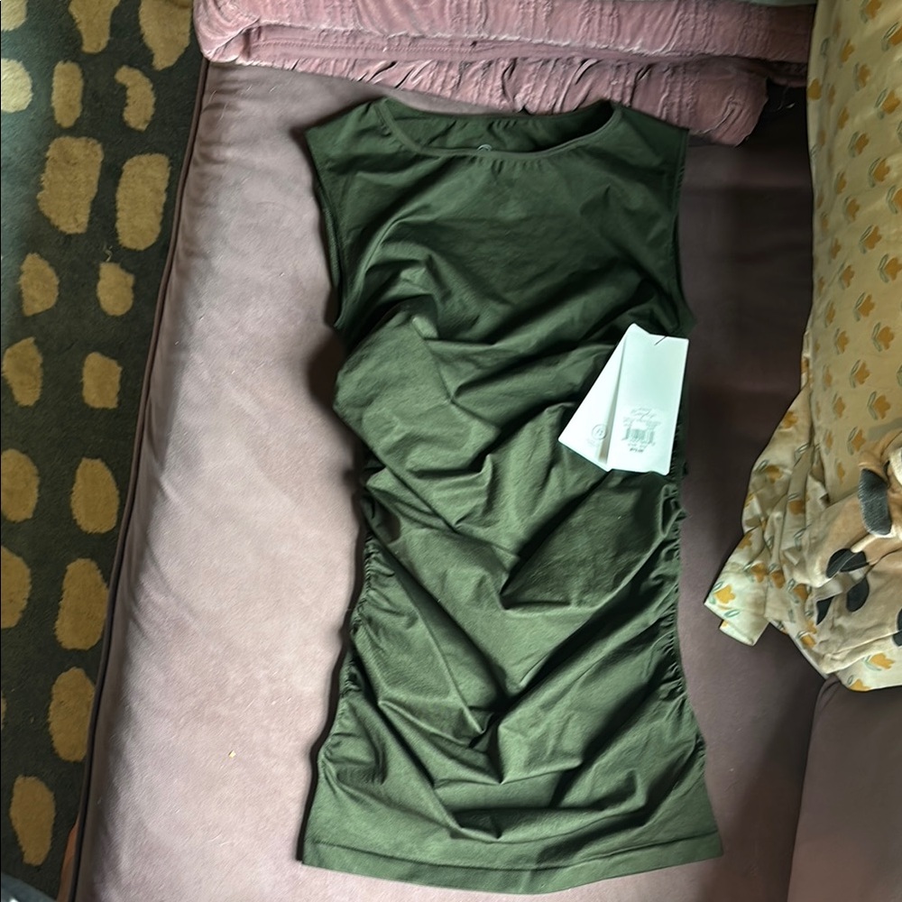 Sleeveless Olive Green Dress